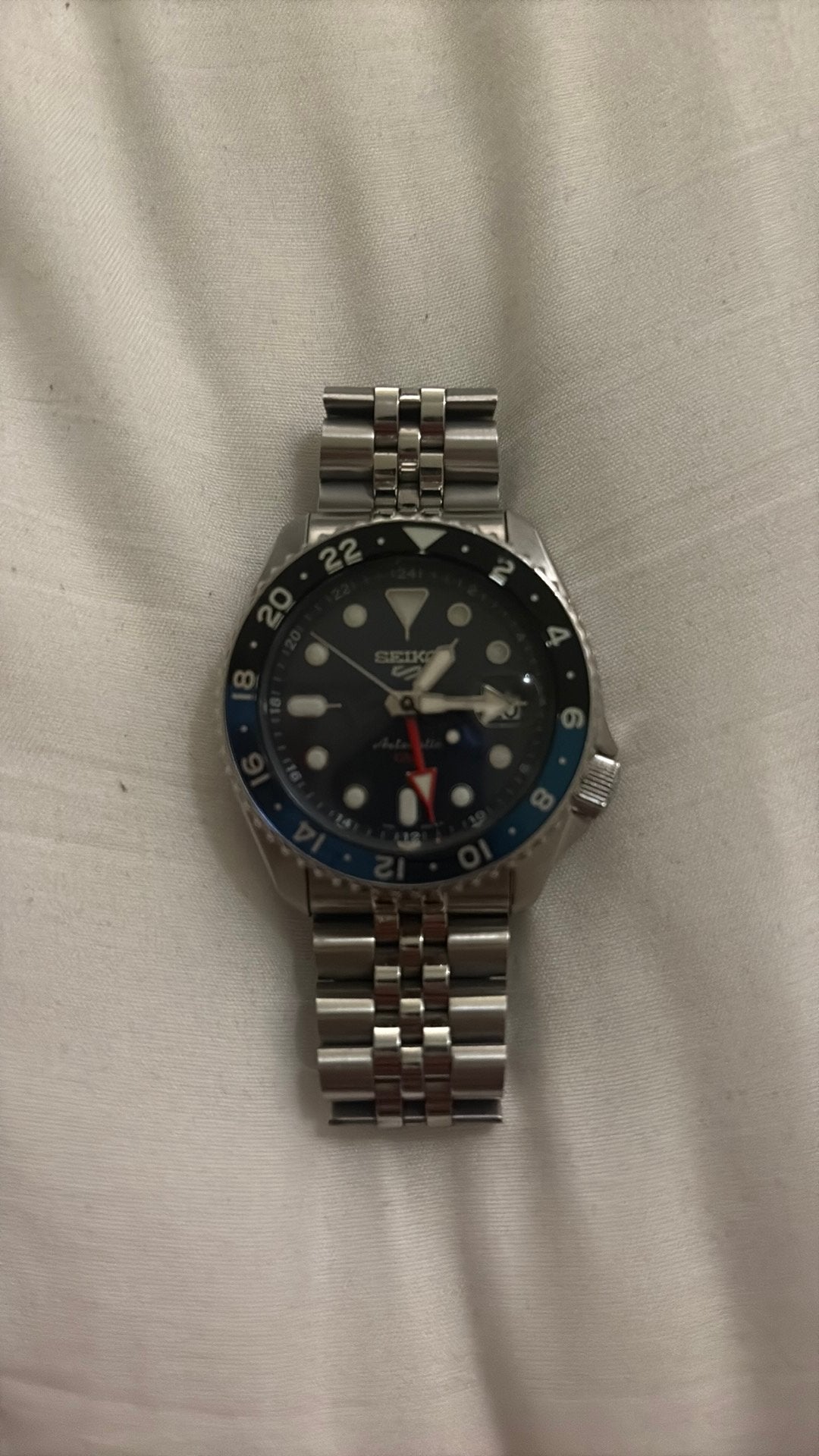 Seiko 5 Sports SSK003K1 GMT Heren Horloge, Montre-bracelet, Seiko, Enlèvement, Acier
