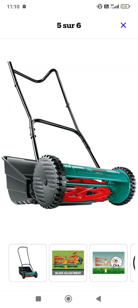 Tondeuse, Jardin & Terrasse, Tondeuses à gazon, Comme neuf, Tondeuses à gazon manuelles, 30 à 39 cm, Tondeuse rotative, Bac de ramassage