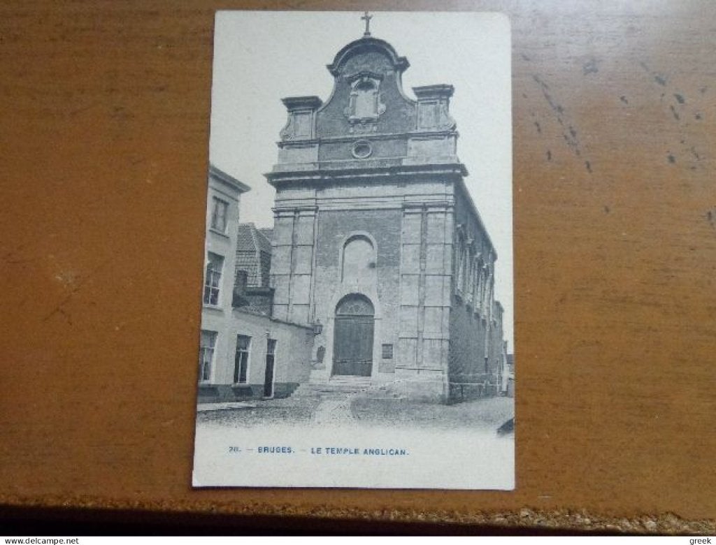 Postkaart Brugge, Temple Anglican, Verzamelen, Ophalen of Verzenden, Ongelopen, West-Vlaanderen