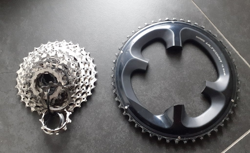 Shimano Ultegra 50T kettingblad + 11sp cassette 11/32, Fietsen en Brommers, Ophalen, Gebruikt, Racefiets, Shimano Ultegra