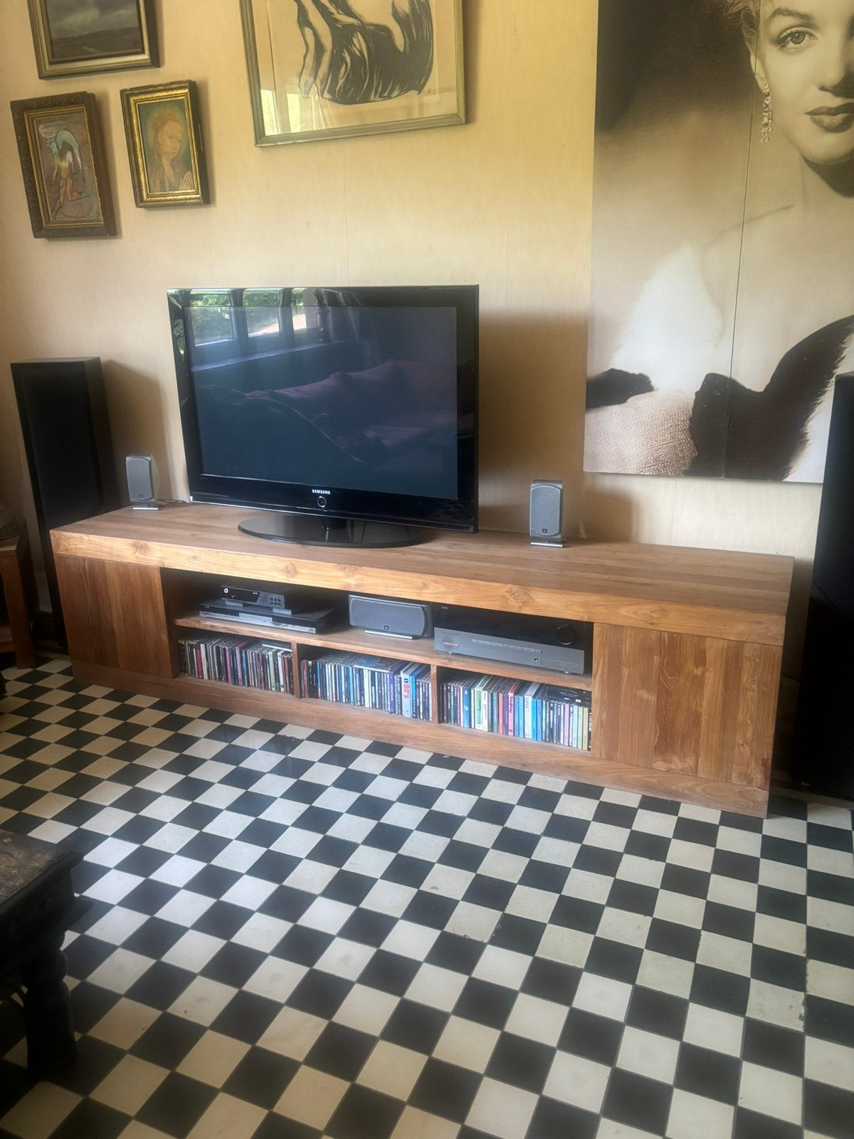 Tv meubel oude teak, Huis en Inrichting, Ophalen, Zo goed als nieuw