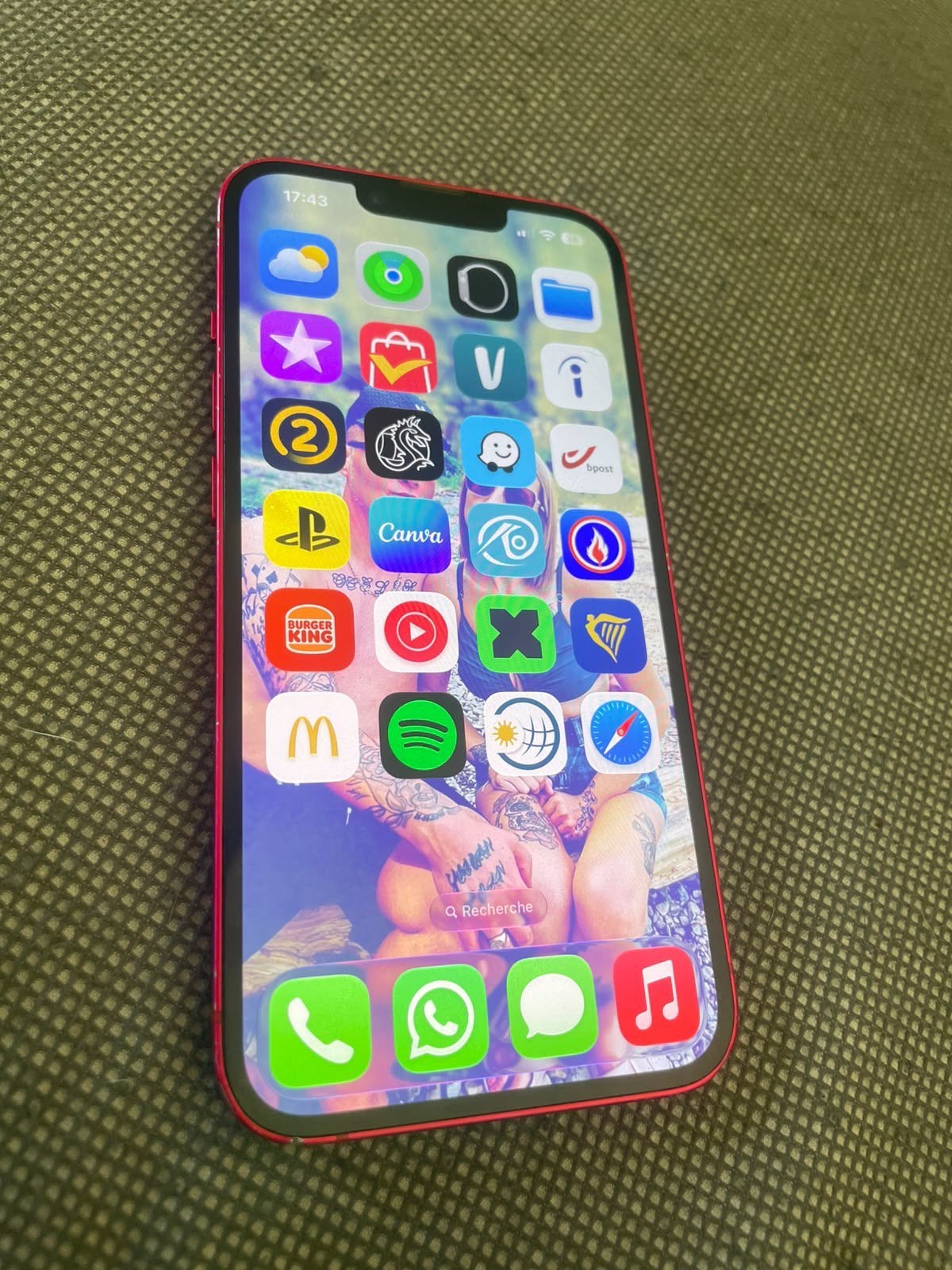 Échange iPhone 14 rouge iPhone 14 pro max ou 15 fissure, Enlèvement ou Envoi, Rouge, IPhone 14