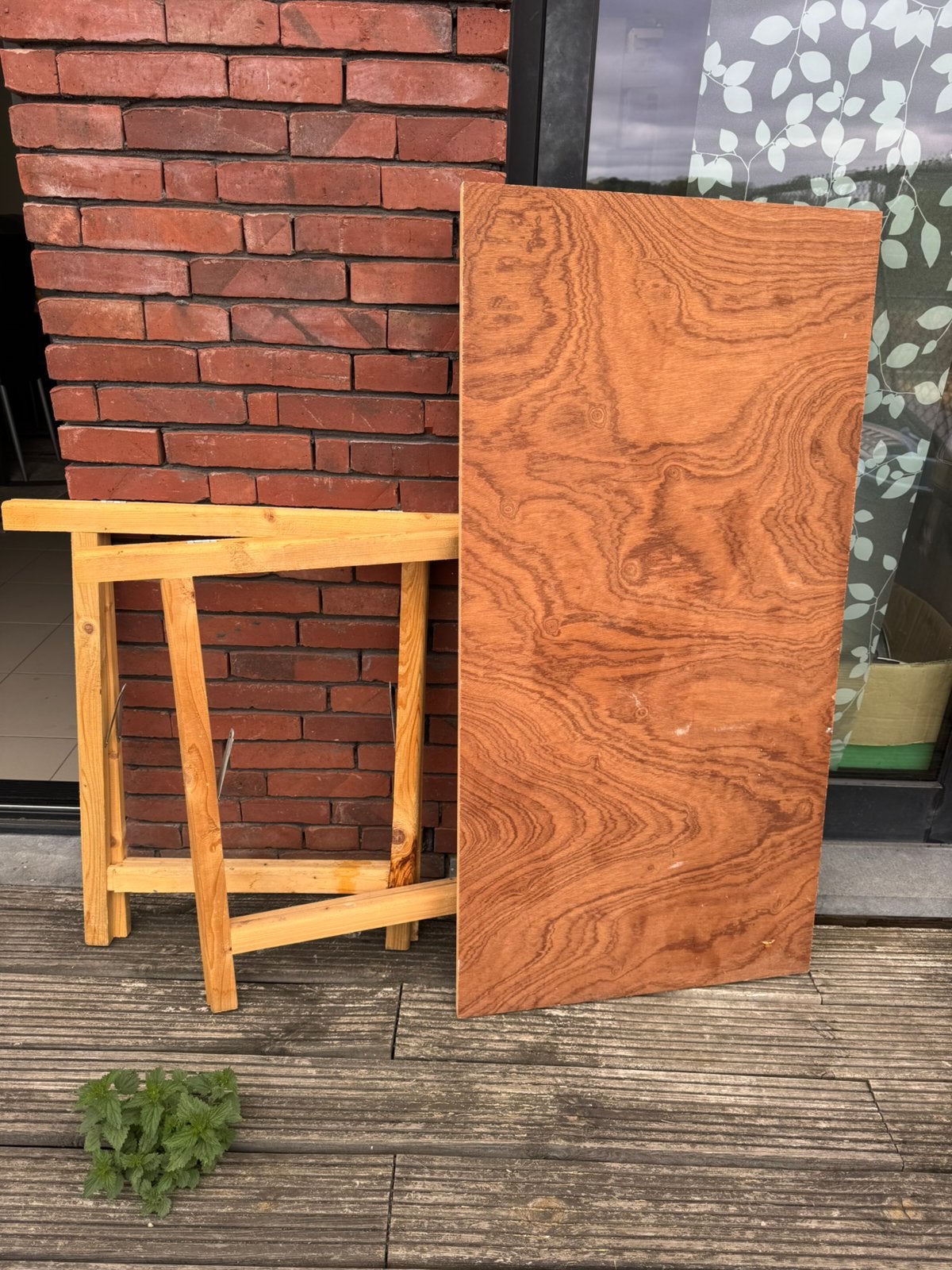 Houten plank/doe-het-zelf bureau, Ophalen of Verzenden, Zo goed als nieuw