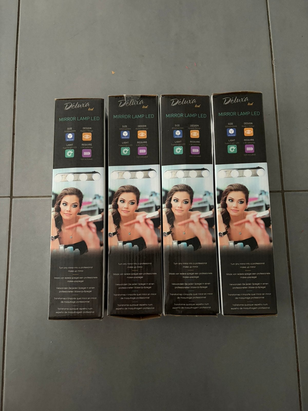 4 miroirs de maquillage LED Deluxa, neufs, Enlèvement ou Envoi, Neuf, Maquillage
