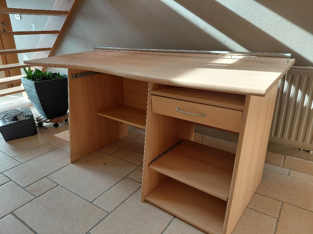 Bureau/computertafel met lade en opbergruimtes, Maison & Meubles, Scandinave, Bureau d'ordinateur, Goulotte de câbles, Enlèvement