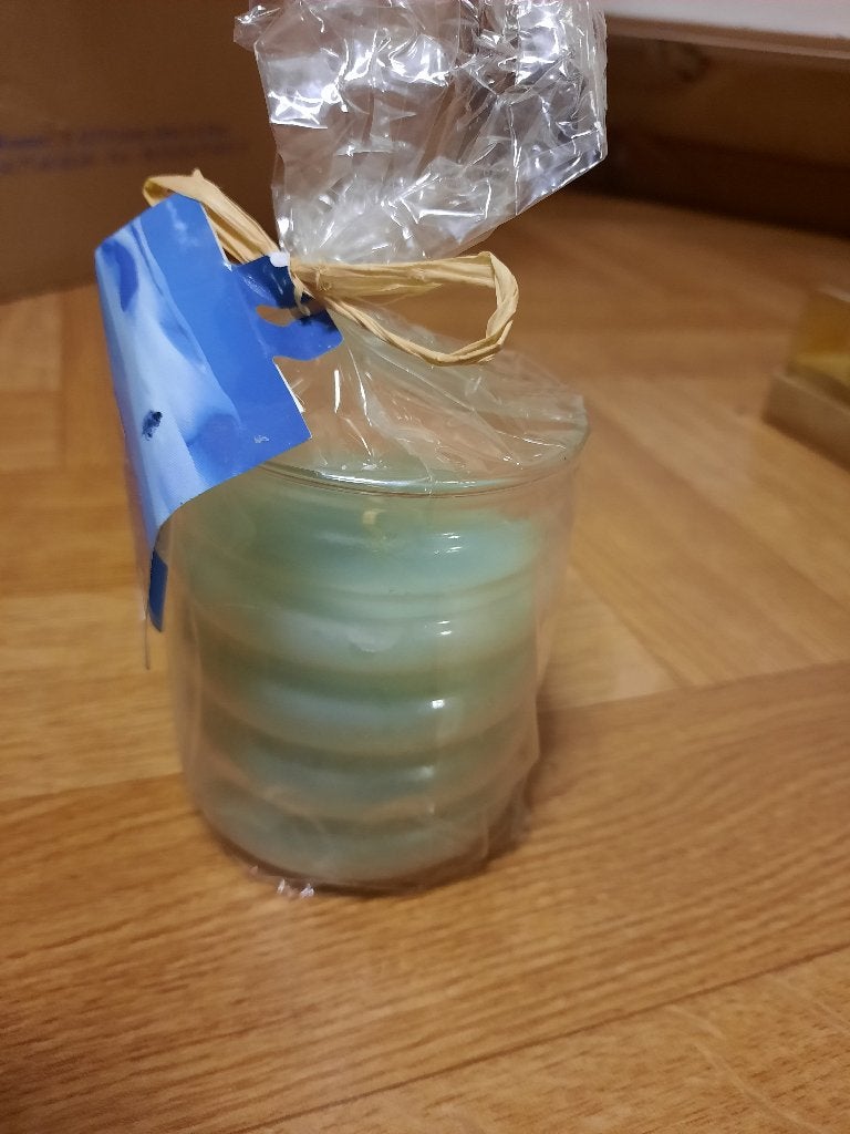 nieuwe kaars in glaasje van spaas Oslo, Huis en Inrichting, Woonaccessoires | Kandelaars en Kaarsen, Ophalen of Verzenden, Nieuw