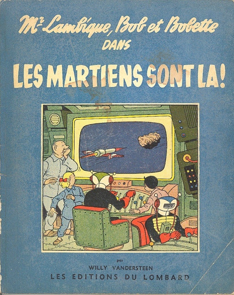 Bob et Bobette:Les Martiens sont la! - 1ste druk 1956., Boeken, Stripverhalen, Gelezen, Willy vandersteen, Eén stripboek, Ophalen of Verzenden