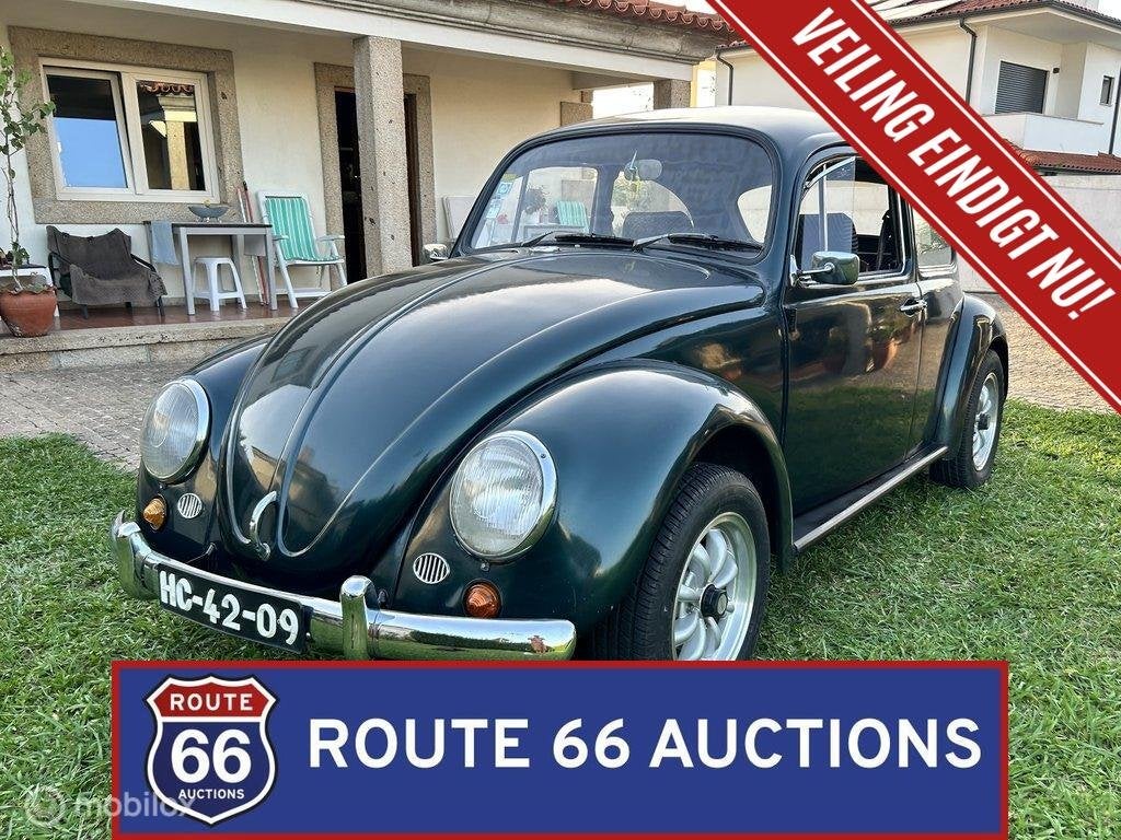 Volkswagen Beetle 1300 | 1967 | Route 66 Auctions, Auto's, Volkswagen, Zwart, Bedrijf, Handgeschakeld