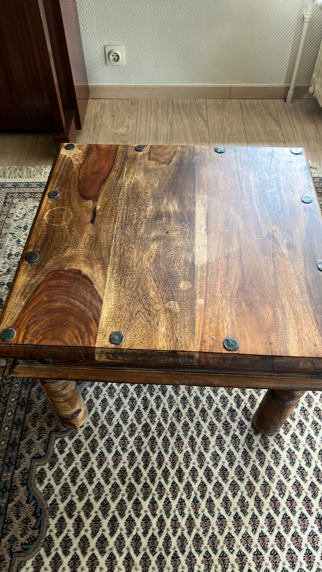Unieke Salontafel Bijzettafel oudhout, Huis en Inrichting, Ophalen, Gebruikt, 50 tot 100 cm, Vierkant