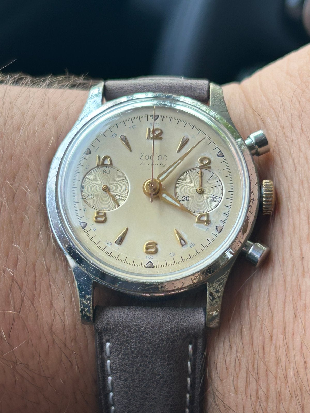 Montre Horloge Chronographe Zodiac Hermetic, Enlèvement ou Envoi, Autres matériaux, Montre-bracelet, Autres marques