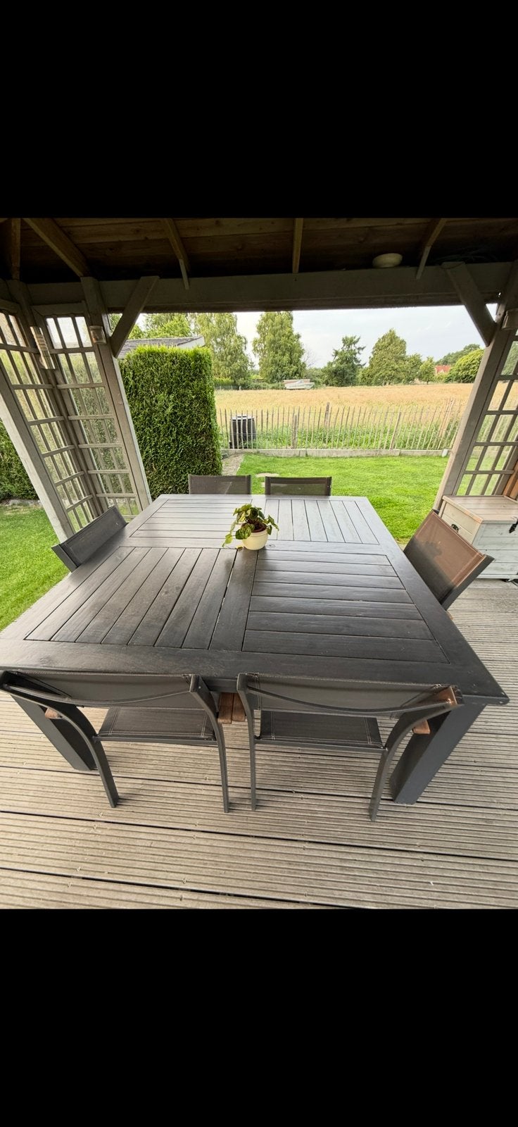 Houten tafel tropisch hout, Ophalen, Gebruikt, Hout