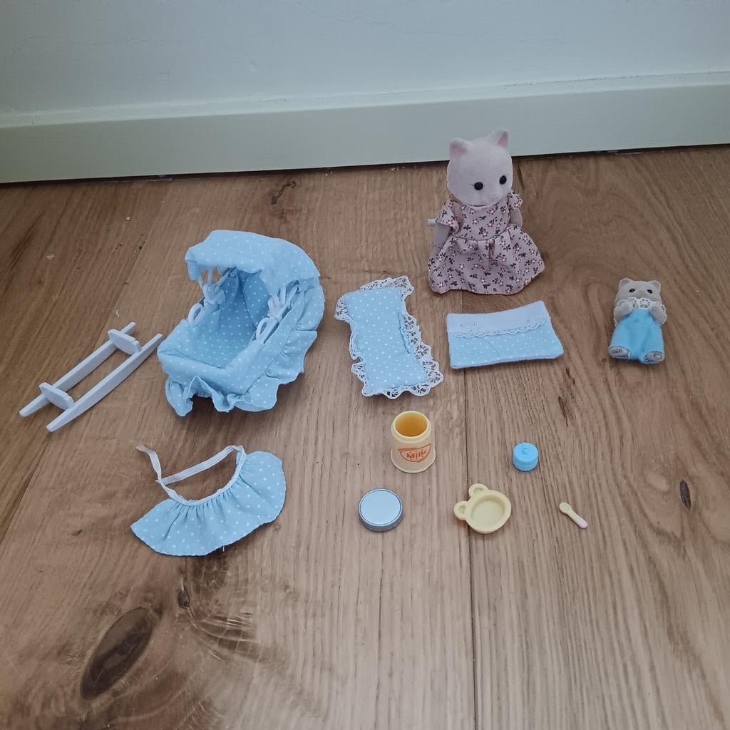 Sylvanian- moeder kat en baby (4333), Ophalen, Gebruikt, Accessoires