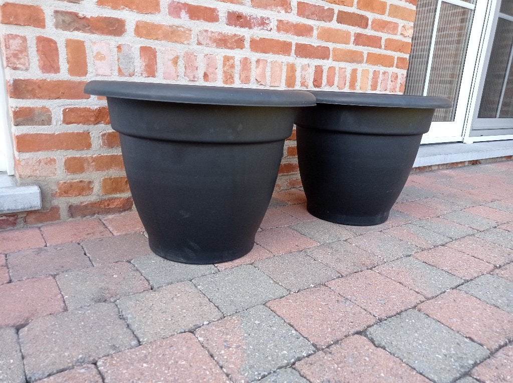 Grote bloempotten in kunststof (8€/stuk), Balcon, 25 à 40 cm, Rond, Comme neuf