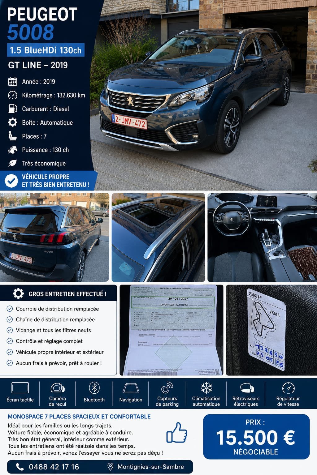 Peugeot 5008 impeccable!!!, Autos, Achat, Diesel, Automatique, Particulier
