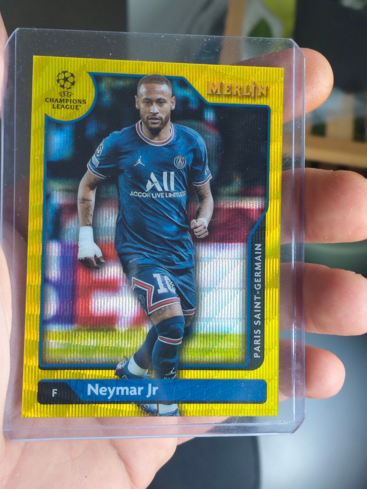 Topps Merlin 2021 Neymar Jr. PSG genummerde kaart, Ophalen of Verzenden