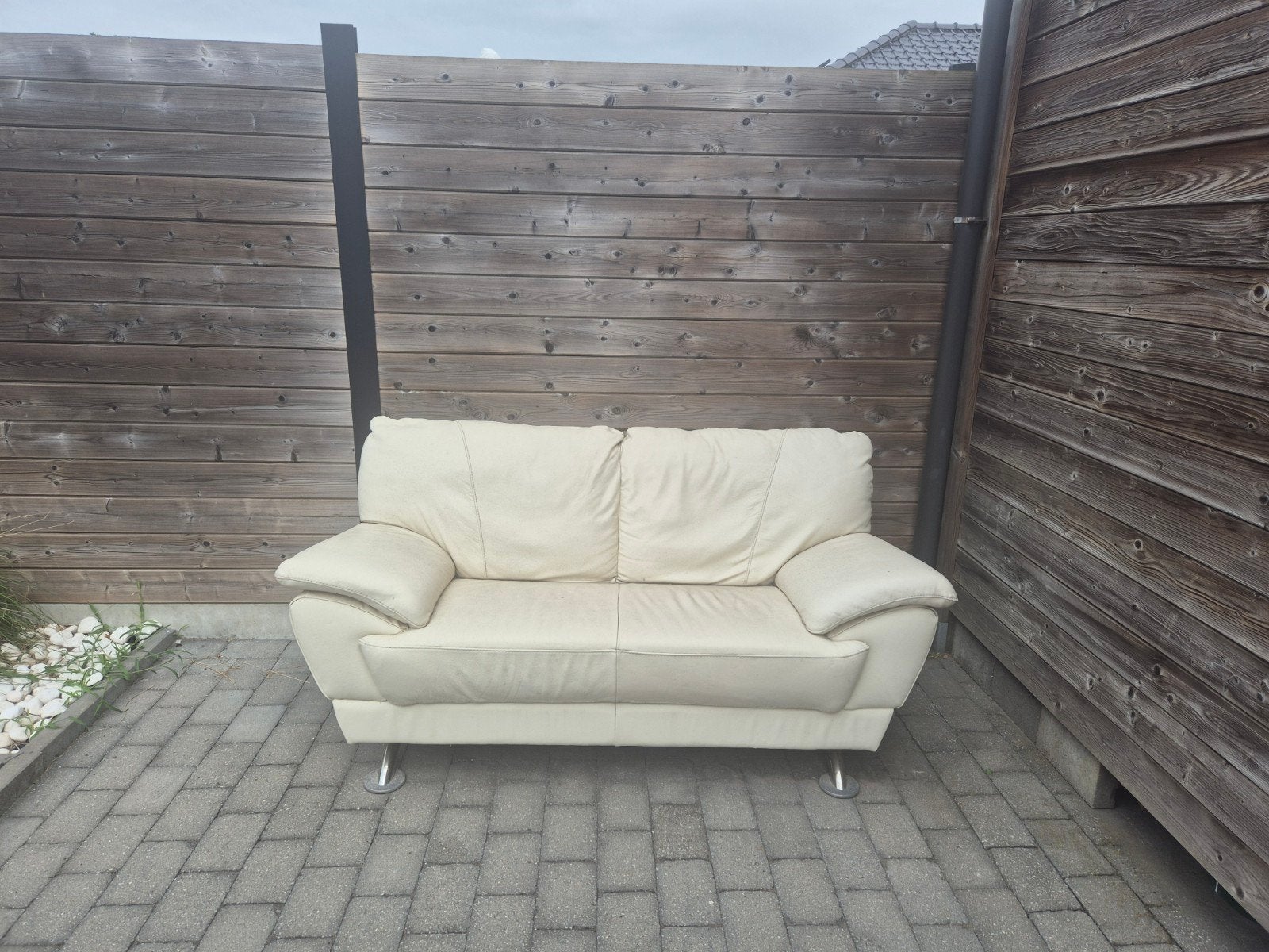 !GRATIS leren beige zetel GRATIS!, Ophalen