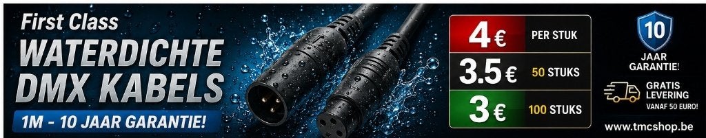 Nieuwe First Class Waterdichte Dmx Kabels 1m 10Jaar Garantie, Ophalen of Verzenden, Nieuw, Licht, Geluidgestuurd