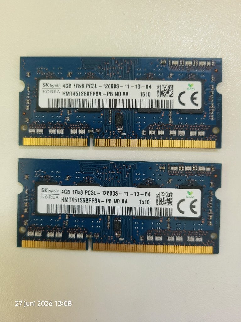 2x 4GB DDR3-12800 SK Hynix 1Rx8 (11-13-B4), Ophalen of Verzenden, Gebruikt