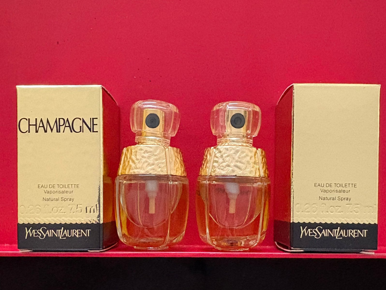 Set van 2 parfumminiaturen Champagne van Yves Saint Laurent, Ophalen of Verzenden, Zo goed als nieuw