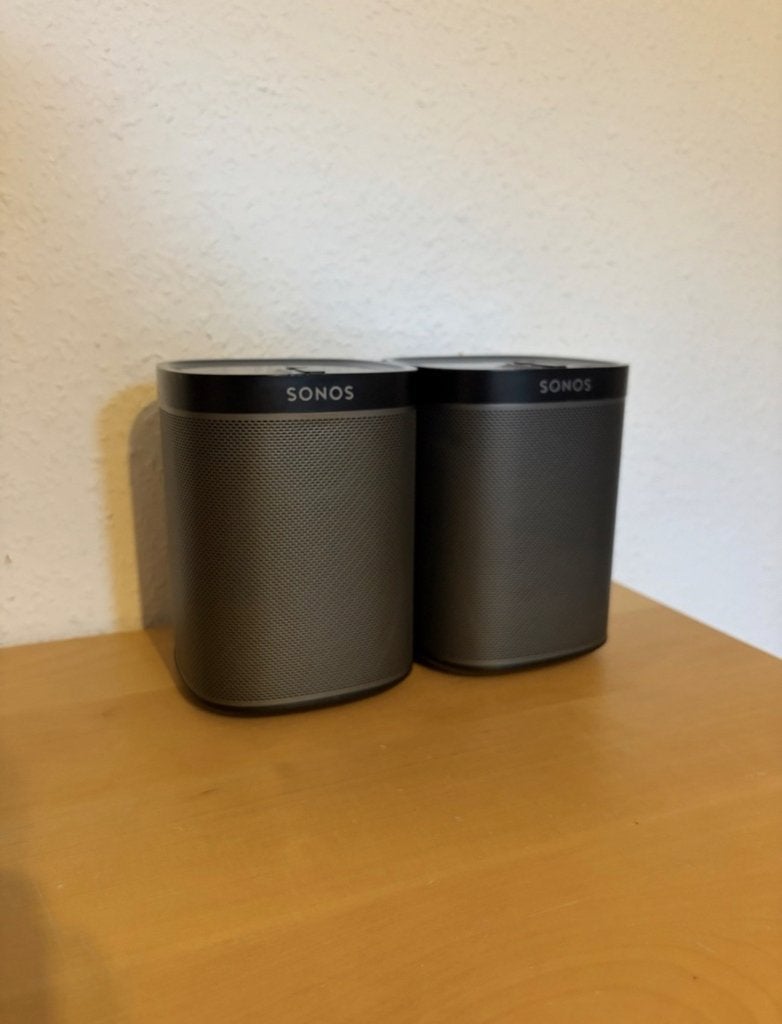 Sonos Play 1 2x Zwarte setje, Ophalen of Verzenden, Zo goed als nieuw, 60 tot 120 watt, Sonos