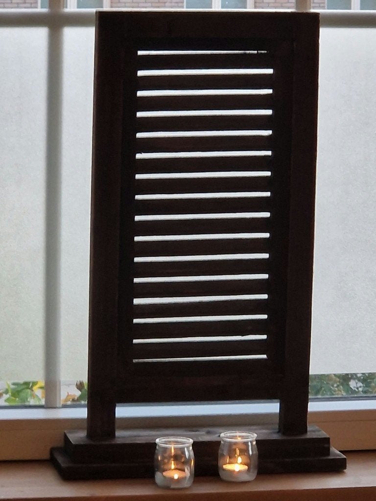 Houten staande shutter Brown, Huis en Inrichting, Ophalen, Nieuw