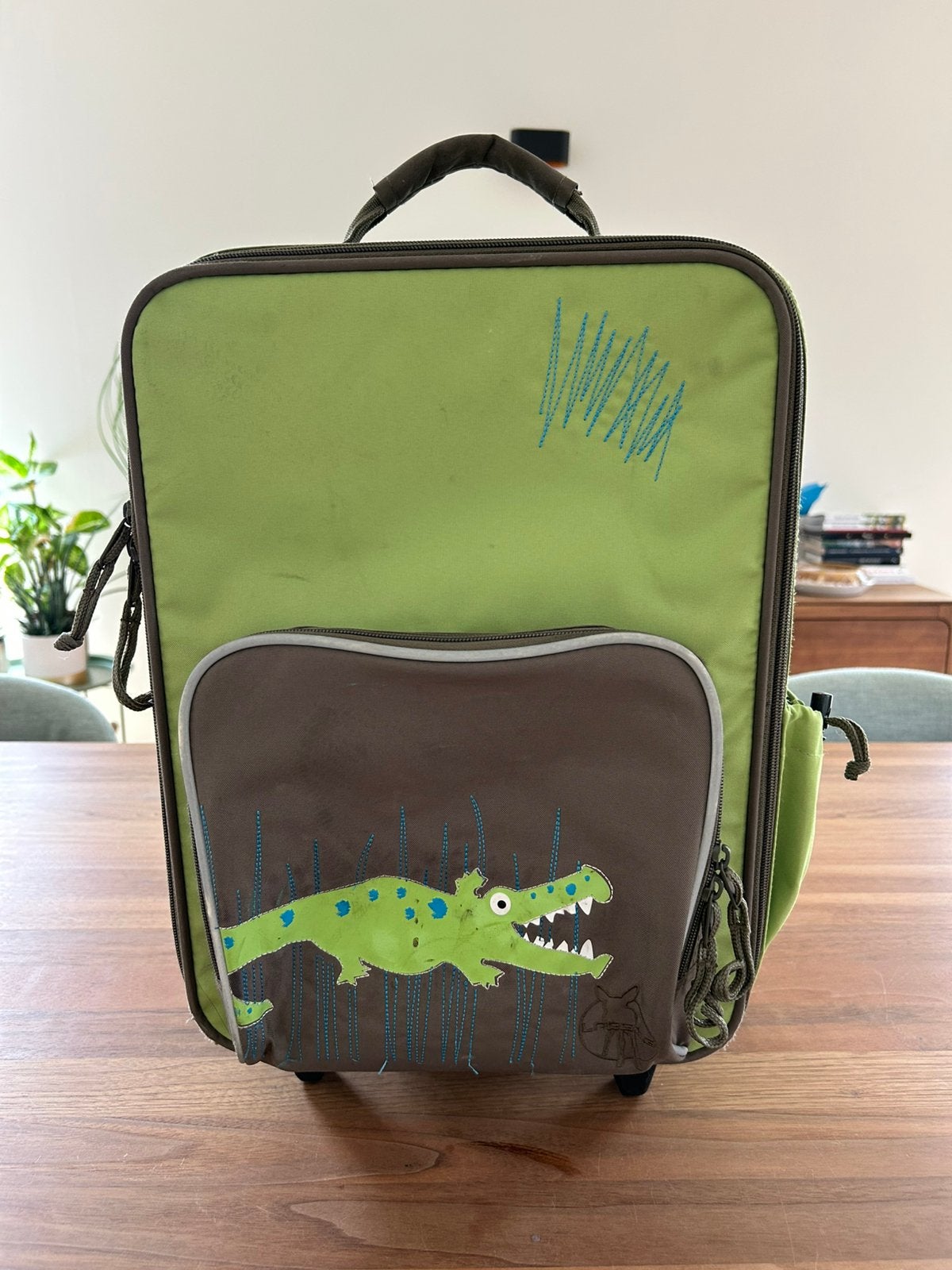 Lässig trolley/reiskoffer met linnenzak voor kinderen, Ophalen, Gebruikt, Groen, Wieltjes