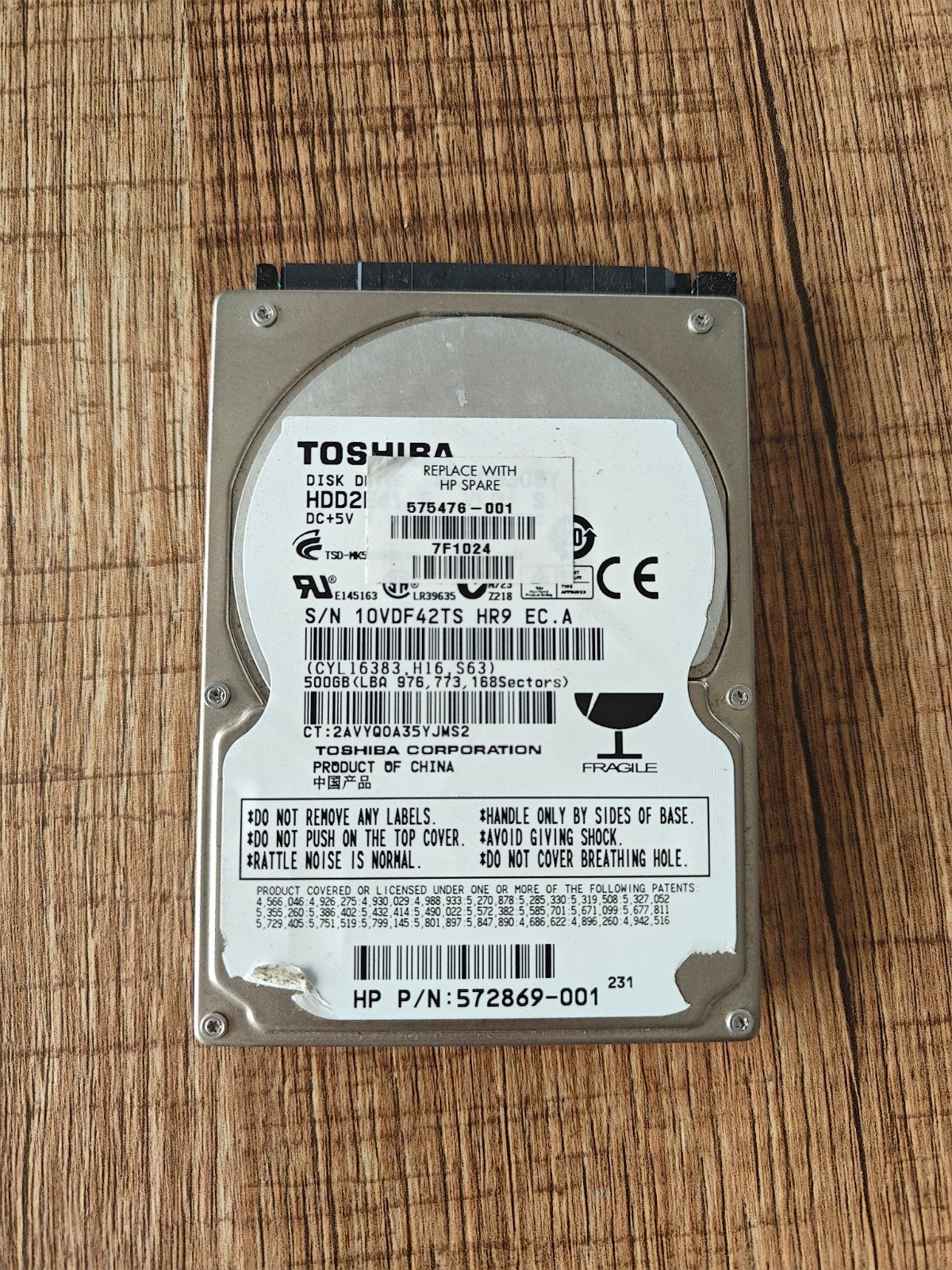 Toshiba 500GB SATA HDD, Computers en Software, Harde schijven, Ophalen of Verzenden, SATA, HDD
