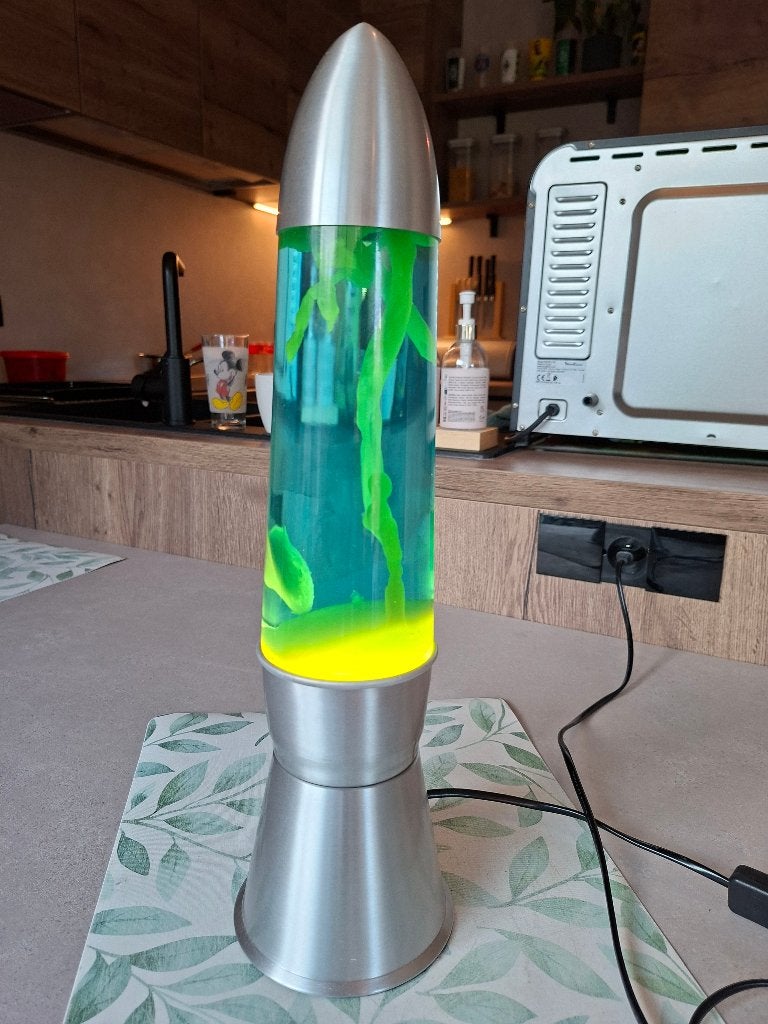 Lavalamp (blauw-geel-groen), Avec prise, Verre, Comme neuf, Enlèvement