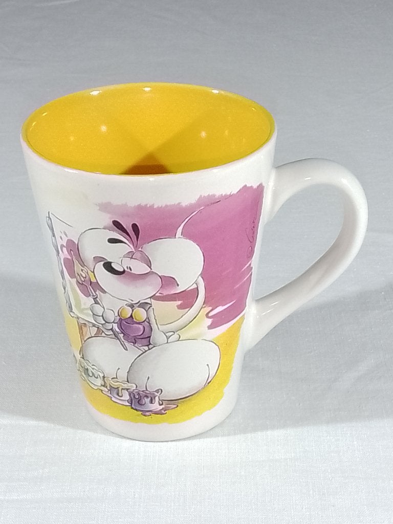 Originele Vintage Diddl Mok – Genie Aan Het Werk – Goletz, Verzamelen, Ophalen of Verzenden, Diddl, Gebruikt, Servies