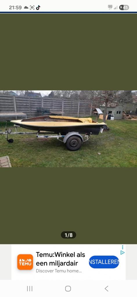 Bootje met aanhanger om hem te vervoeren, Ophalen
