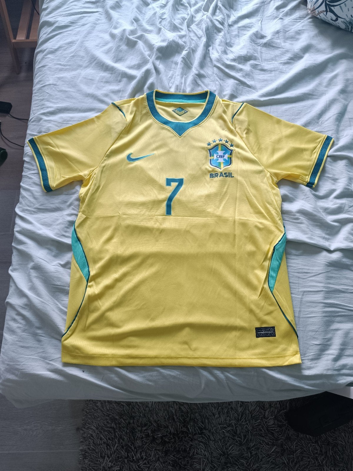 Brazilië Vini Jr. Thuis Shirt WK 2026, Kleding | Heren, Sportkleding, Ophalen, Maat 48/50 (M), Geel, Nike
