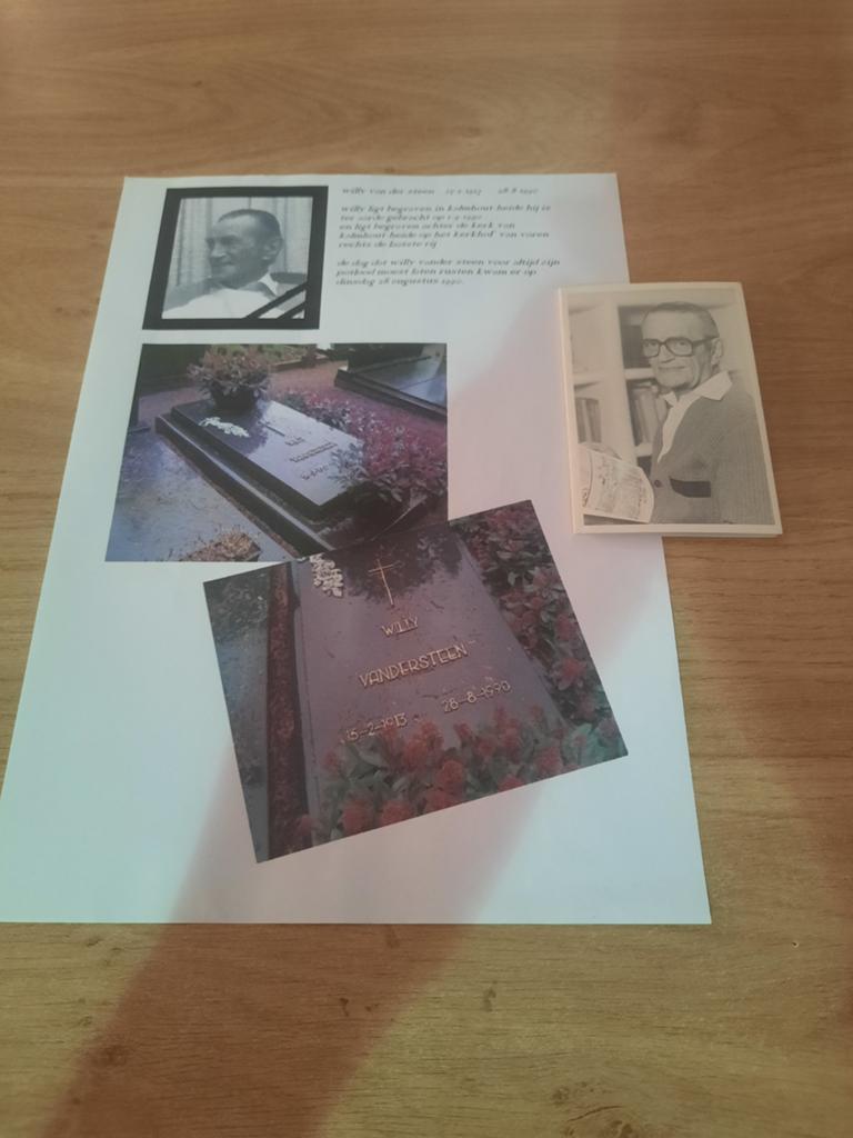 Willy vandersteen bidprentje, Ophalen, Bidprentje