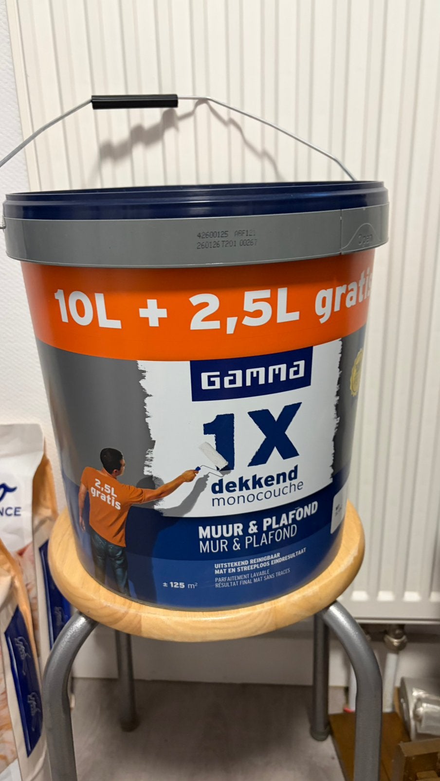 Muurverf 12,5liter wit Gamma, Ophalen, Wit, Nieuw, Verf