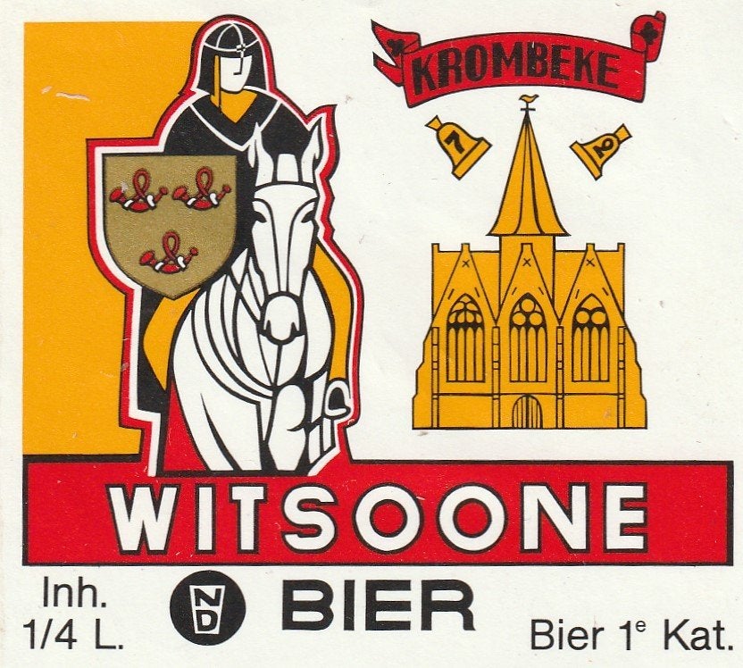 bieretiket Facon : Witsoone bier Krombeke, Verzamelen, Verzenden, Zo goed als nieuw, Overige typen, Overige merken