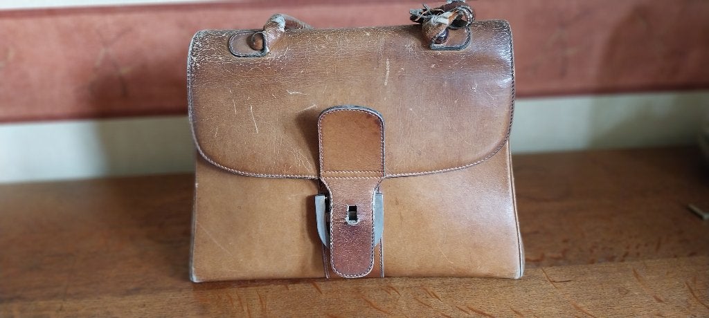 Sac Delvaux « Le Brillant MM » Vintage –  Pour Restauration, Enlèvement, Utilisé, Beige, Sac à main