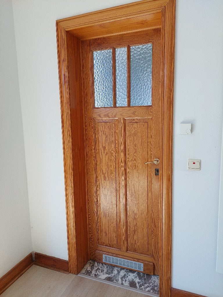 portes anciennes complètes en pitchpin (décapée, vernie), Enlèvement
