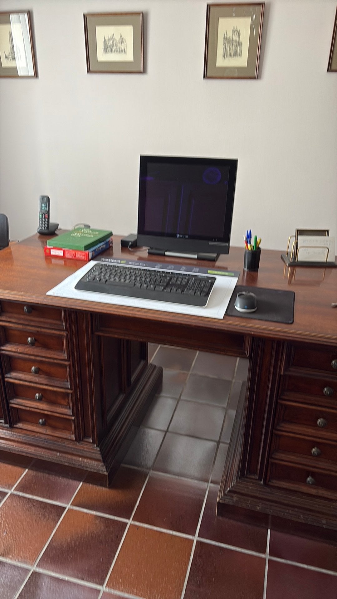 Bureau, Ophalen, Gebruikt, Kersenhout, Met lade(s)