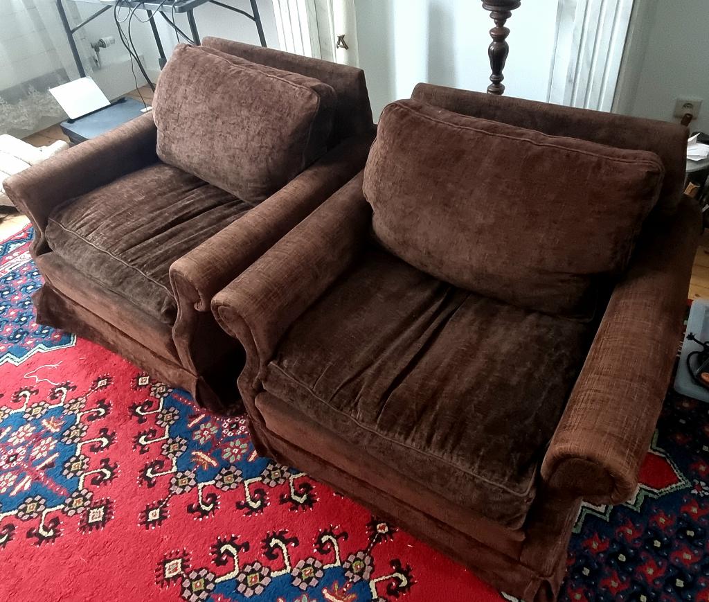 Fluwelen Fauteuils, Huis en Inrichting, Ophalen, 75 tot 100 cm, Zo goed als nieuw, 75 tot 100 cm