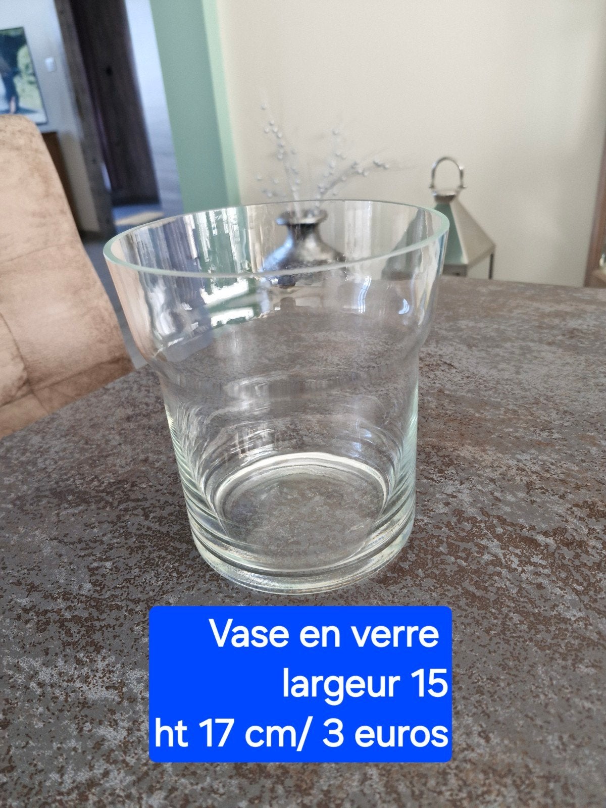 glazen vaas met een breedte van 15/17 ht, Huis en Inrichting, Ophalen, Glas