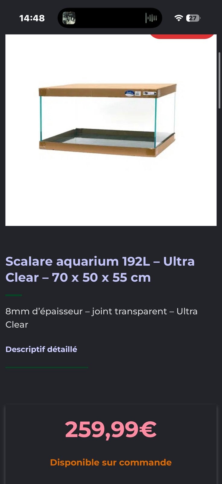 Aquarium 195l nano terratium cuve, Enlèvement, Comme neuf, Aquarium vide, Autres marques