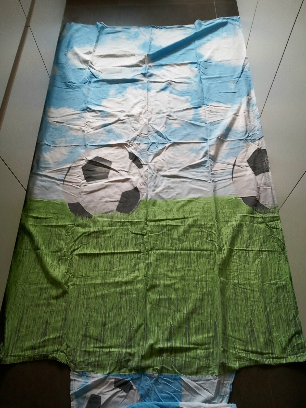 housse de couette simple - ⚽ - ballon de football et taie d', Enlèvement, Utilisé, Garçon, Housse de couette