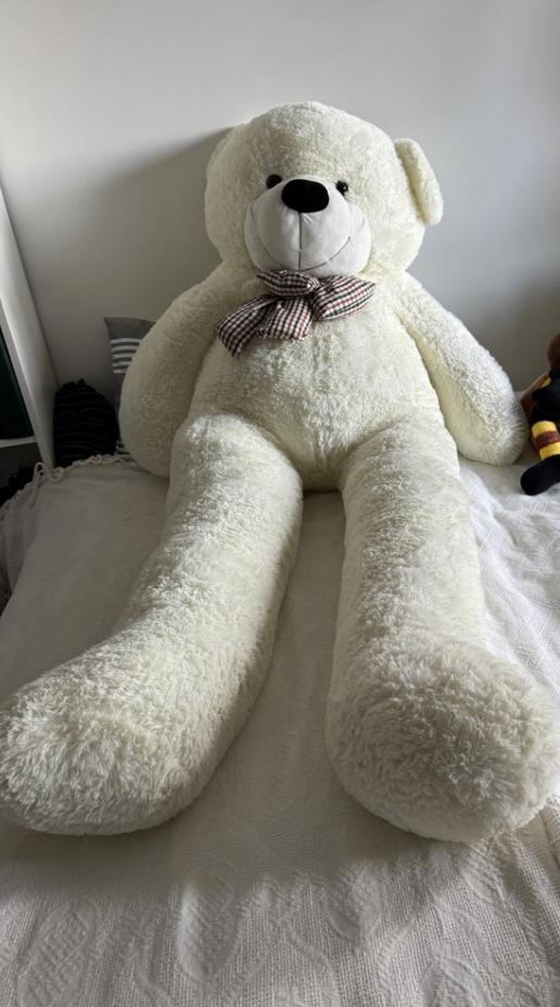 Witte knuffelbeer 200 cm, Neuf, Overige karakters, Autres marques, Grand (plus de 80 cm)