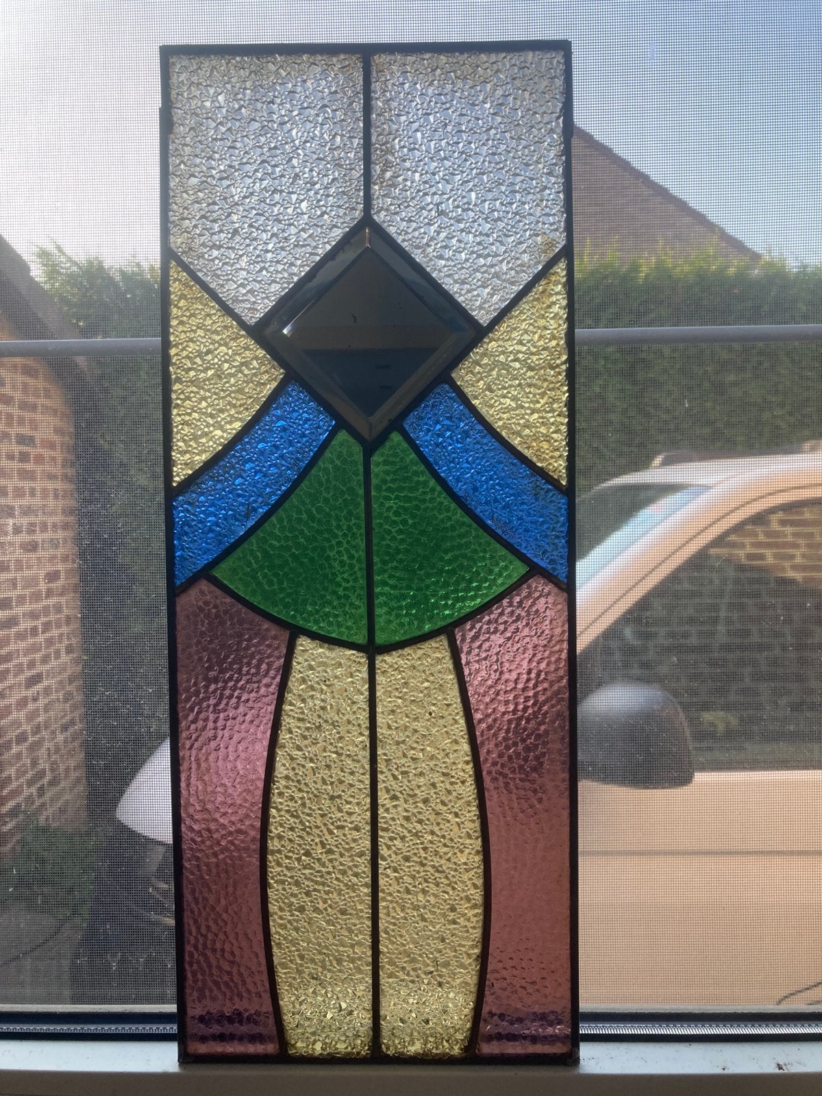 Antiek glas in lood raam, Antiek en Kunst, Ophalen of Verzenden