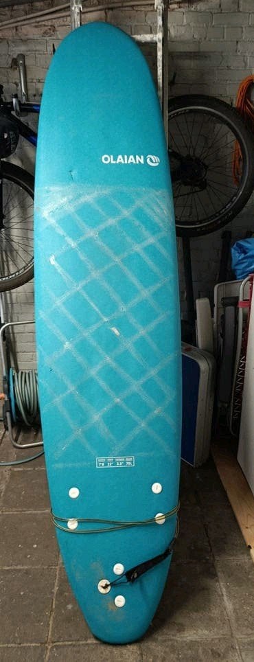 Foam surfboard - Olaian, Watersport en Boten, Golfsurfen, Ophalen, Gebruikt, Longboard, Met vinnen