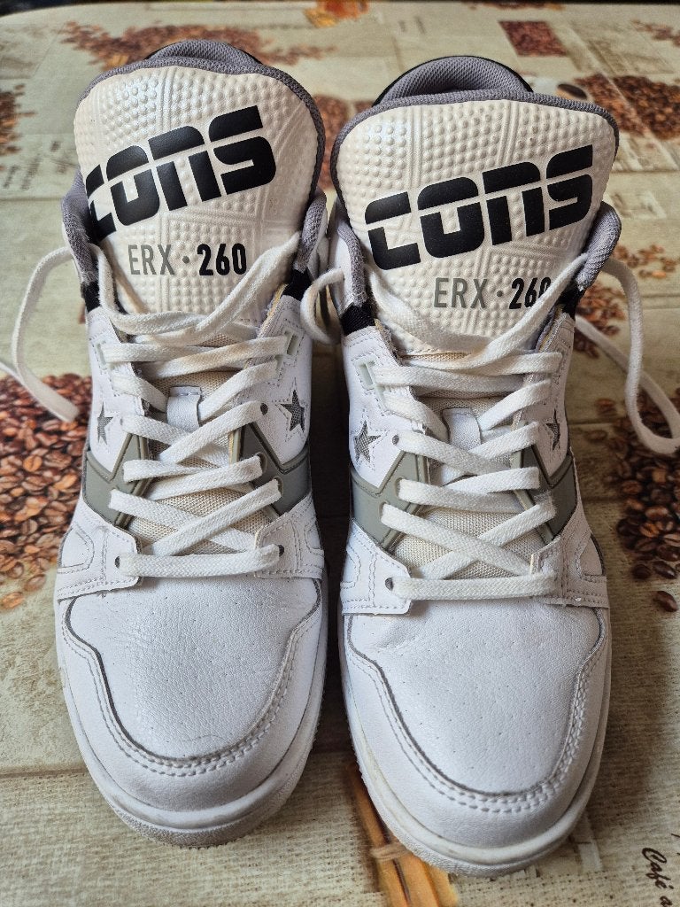 Basket haute blanche, grise et bleu, VANS /ALL-STAR Converse, Sneakers et Baskets, Enlèvement, Porté