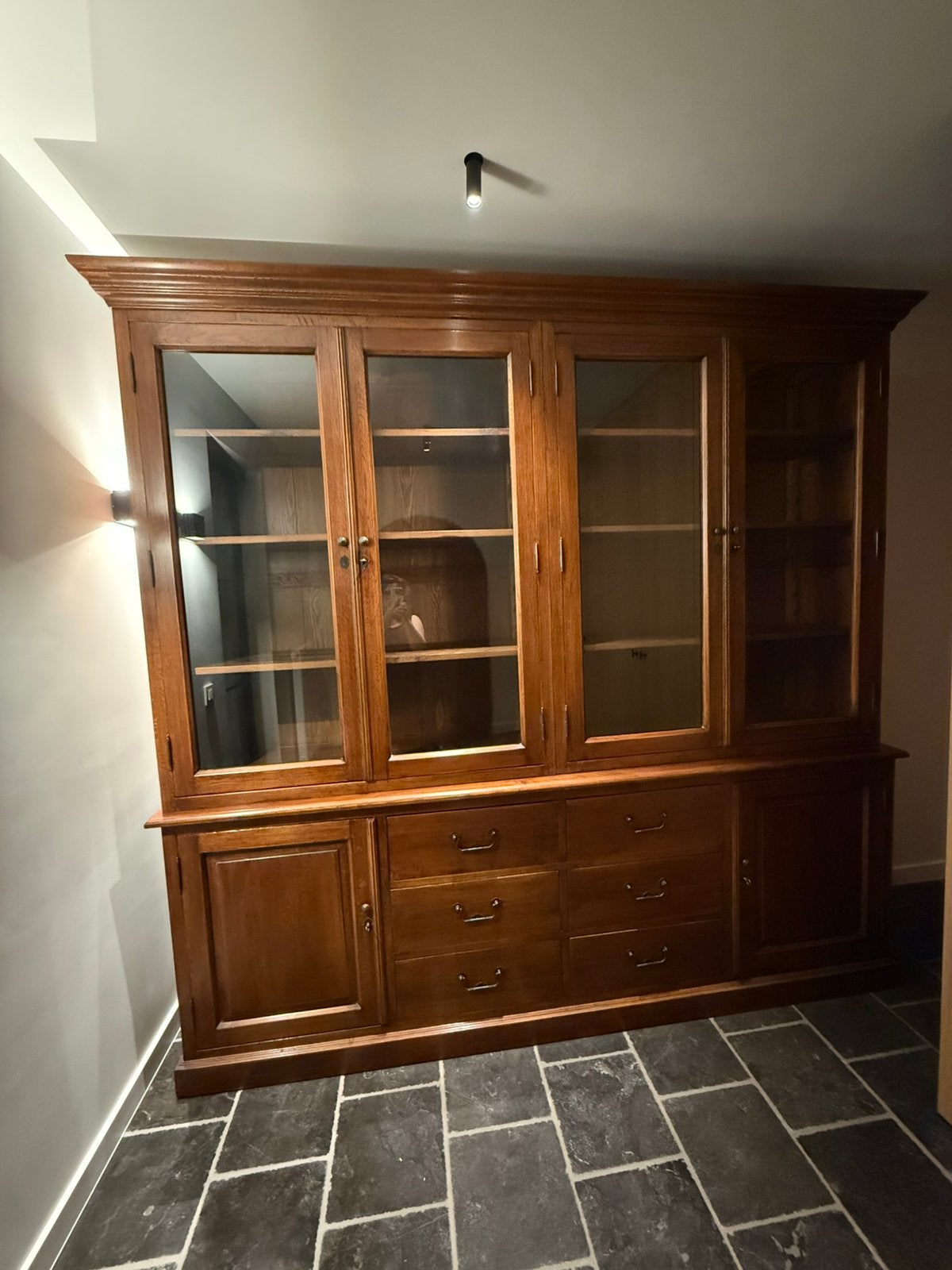 Charrell massief eiken bibliotheek/wandkastUitstekende staat, Huis en Inrichting, Kasten | Buffetkasten, Zo goed als nieuw, Eikenhout