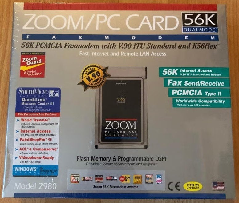 Modem télécopieur Zoom modèle 2980 56K Pcmcia (NOUVEAU), Enlèvement, Neuf, Zoom