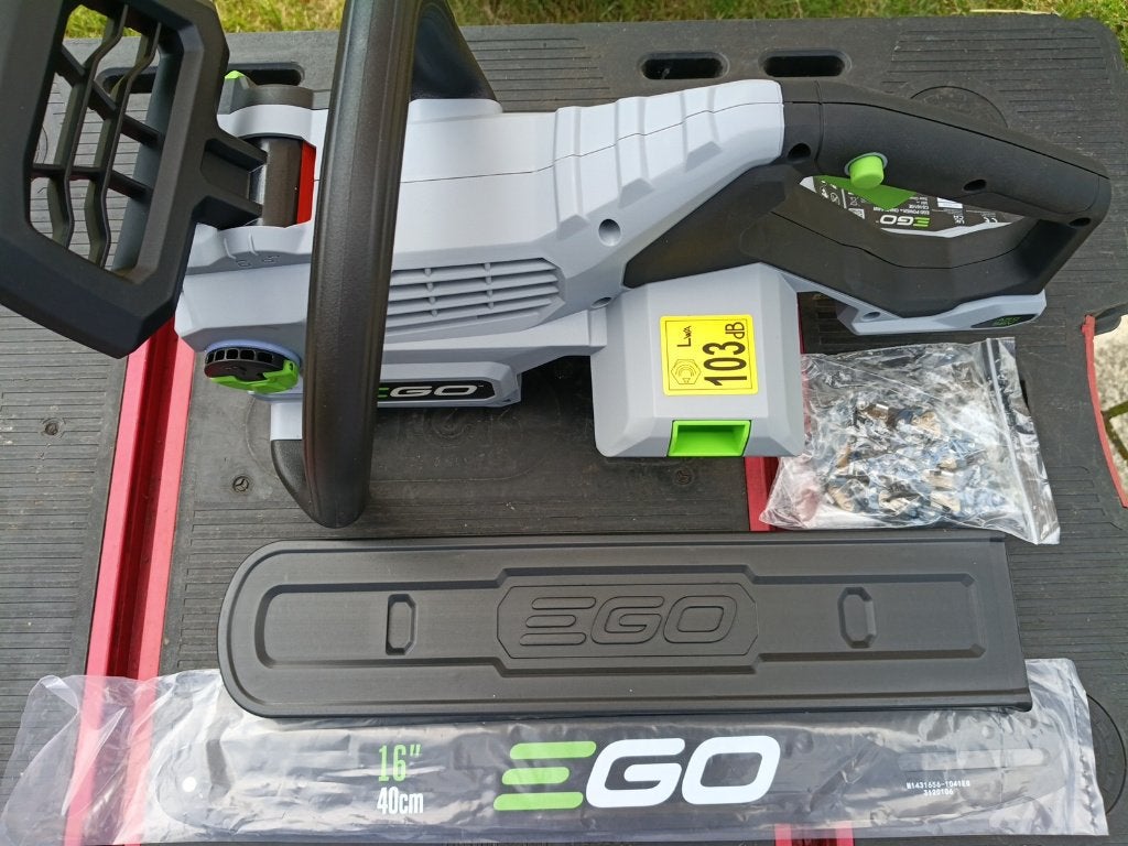 EGO 56V accu kettingzaag 40cm, Tuin en Terras, Bosmaaiers, Ophalen, Nieuw, Accu