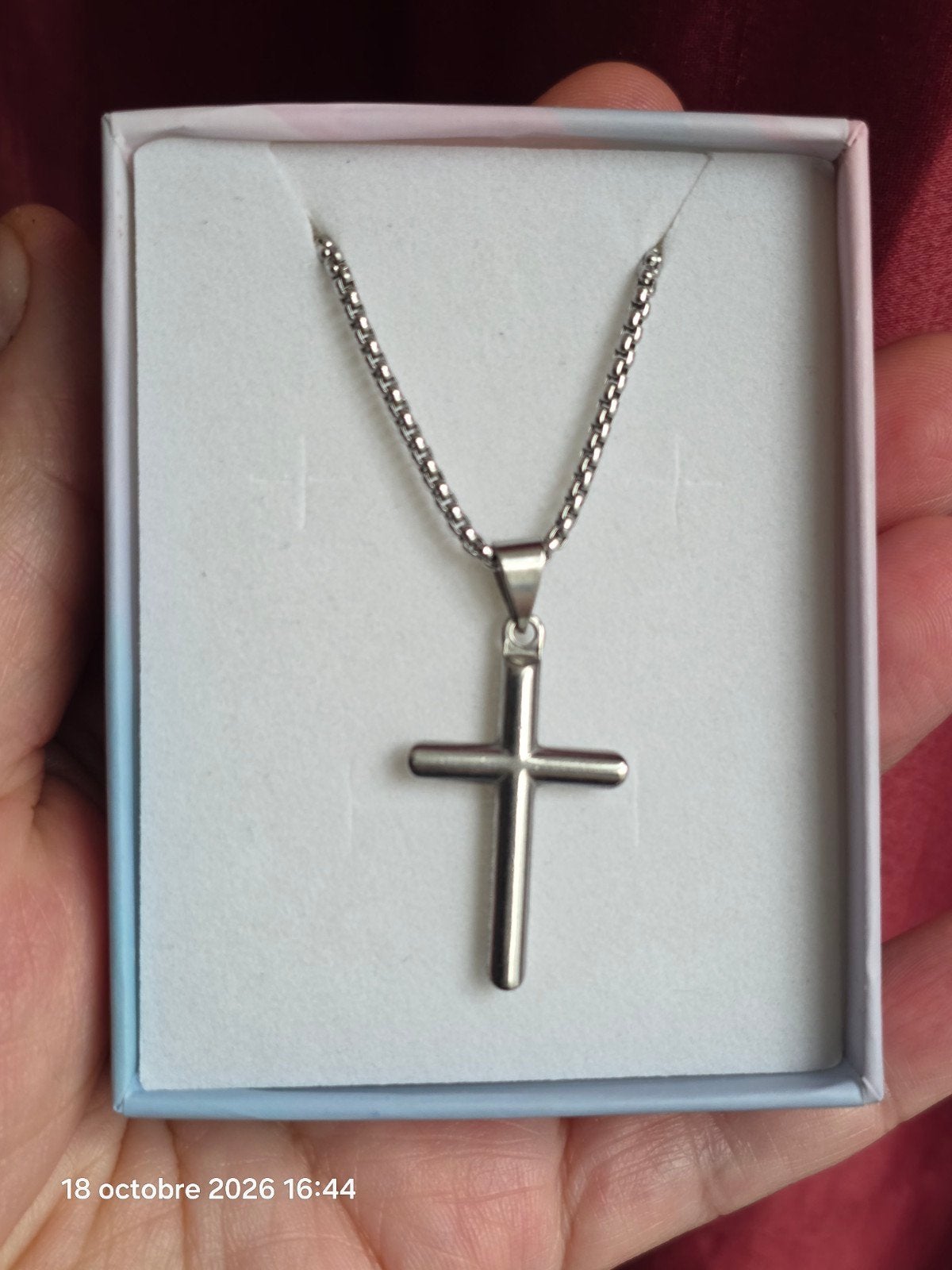 Pendentif avec chaîne en acier inoxydable, Bijoux, Sacs & Beauté, Enlèvement, Neuf, Autres matériaux, Croix ou Symbole