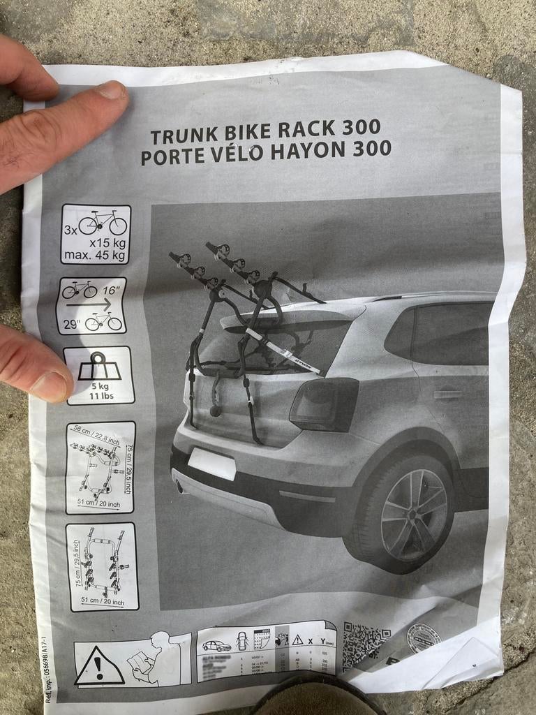 Porte-vélos valises - 2 à 3 vélos, Enlèvement